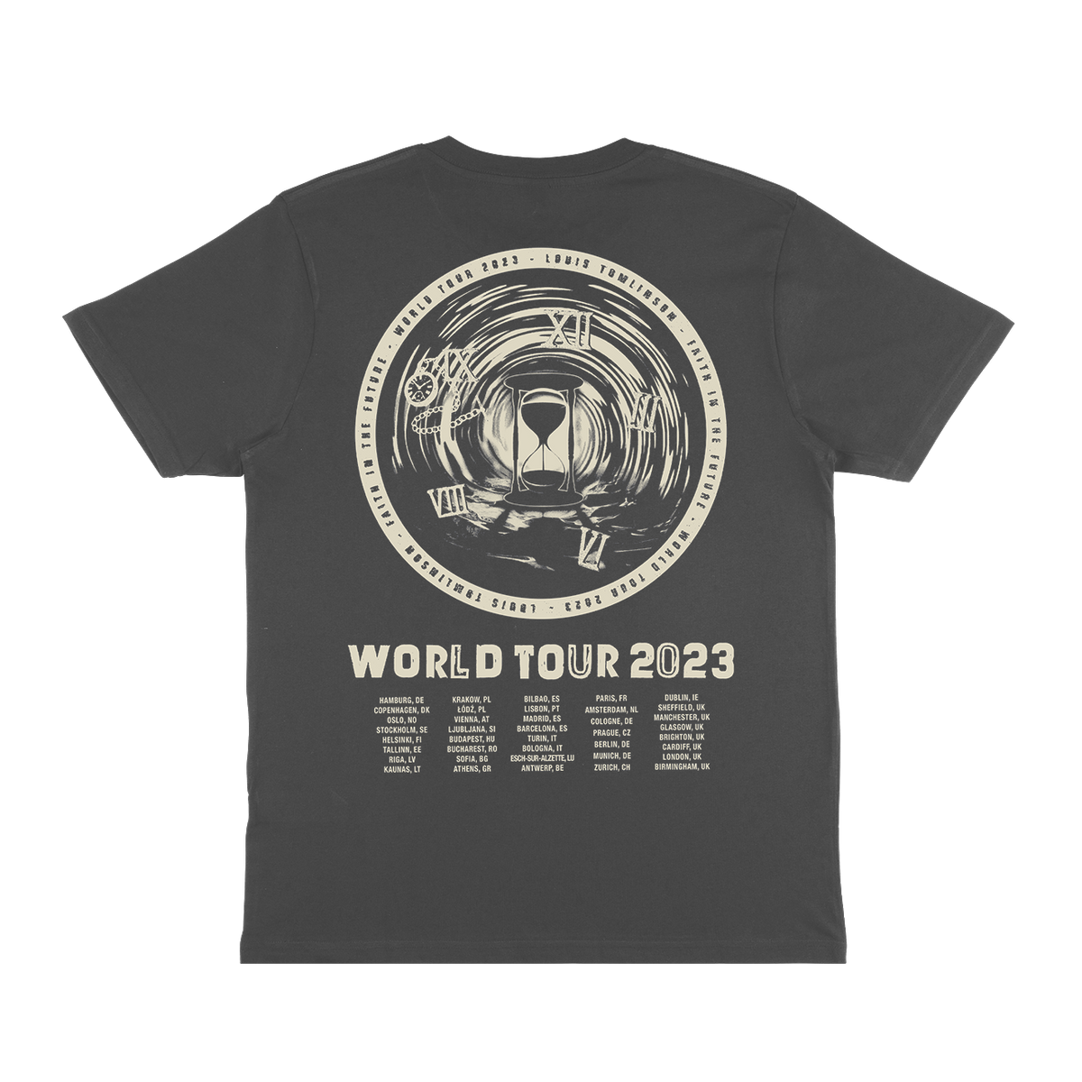 Faith In The Future World Tour Logo Charcoal Tee UK & Europe Louis