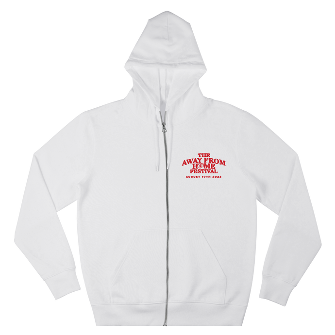 The Away From Home Festival 2023 White Zip Hoodie