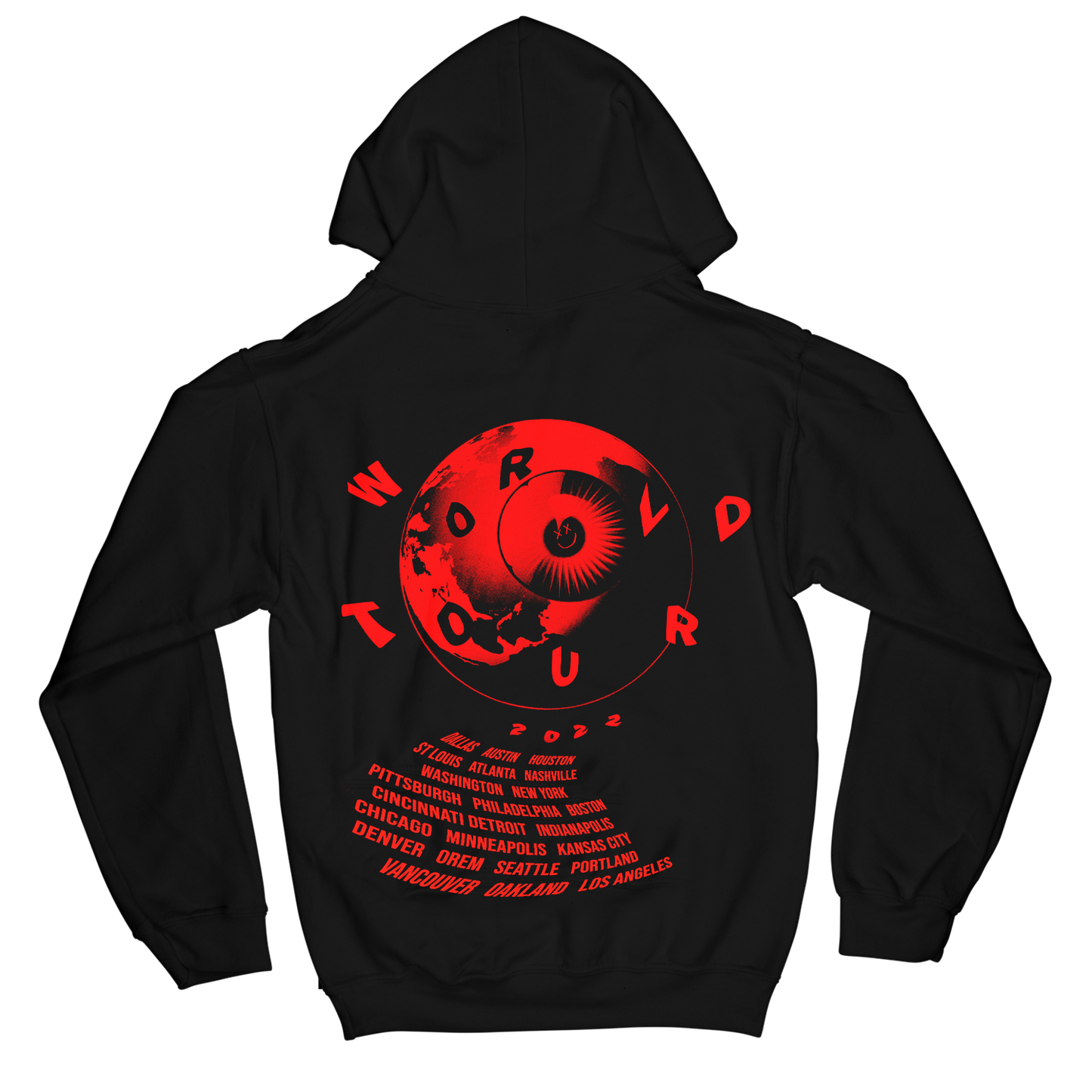 World Tour Globe Black Hoodie - North America