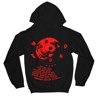 World Tour Globe Black Hoodie - North America