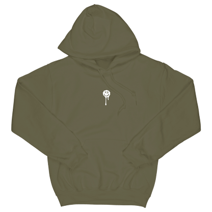 Olive Drip Smiley Hoodie