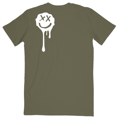 Olive Drip Smiley Tee