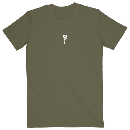 Olive Drip Smiley Tee